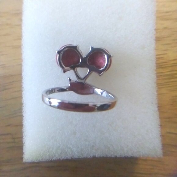 Coral Cherry Silver Ring - Picture 5 of 7
